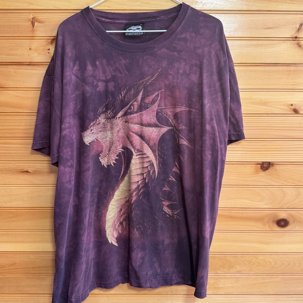 Skullbone Purple Tie Dye Dragon Graphic Tee XL